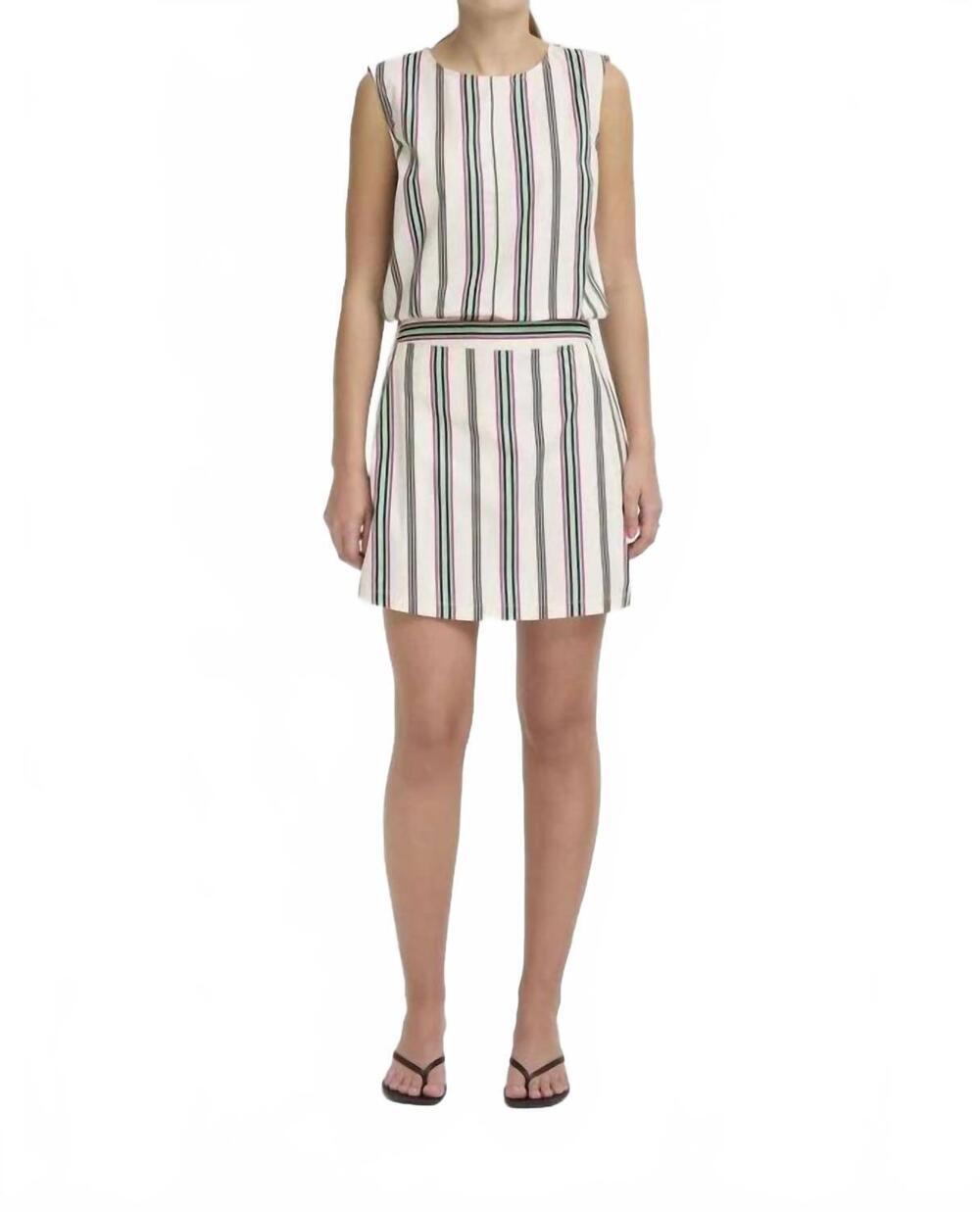 NEW ICHI leanna sho striped skorts in multi stripe